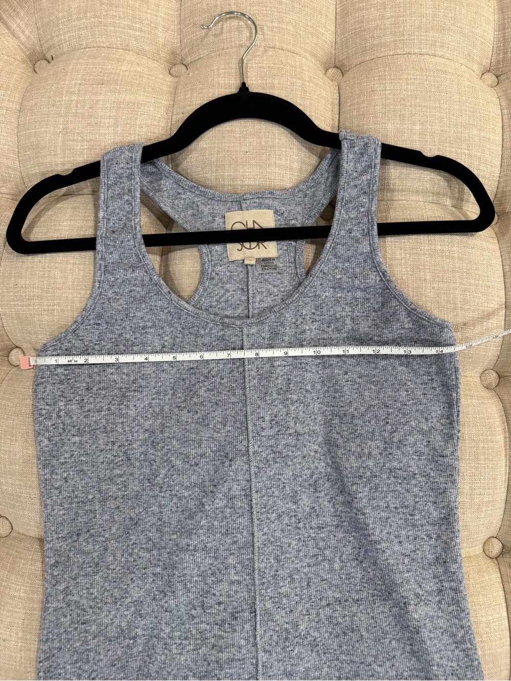 Chaser Heather Grey Ribbed Racerback Tank Top - Picture 5 of 5